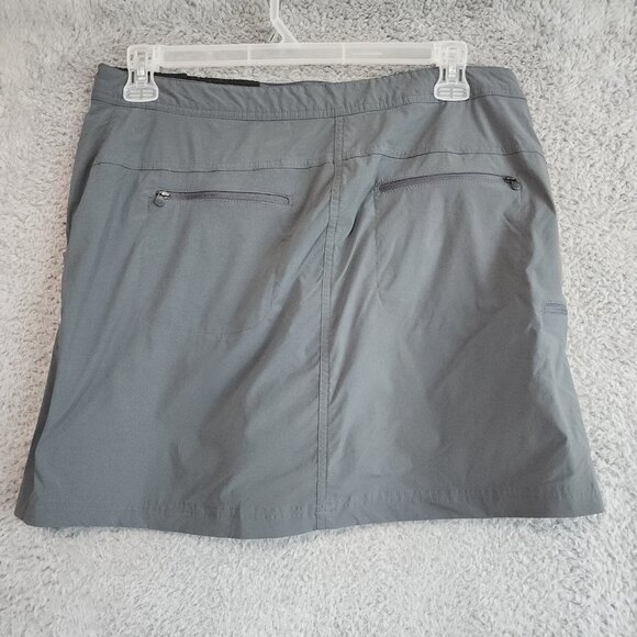 L.L. Bean Womens Skort Size 12 Gray Nylon Pockets Athletic 17" Length Adjustable - Picture 2 of 9
